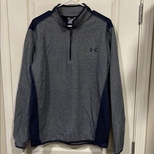 Under Armour Gray and Blue Performance Jacket with Quarter-Zip